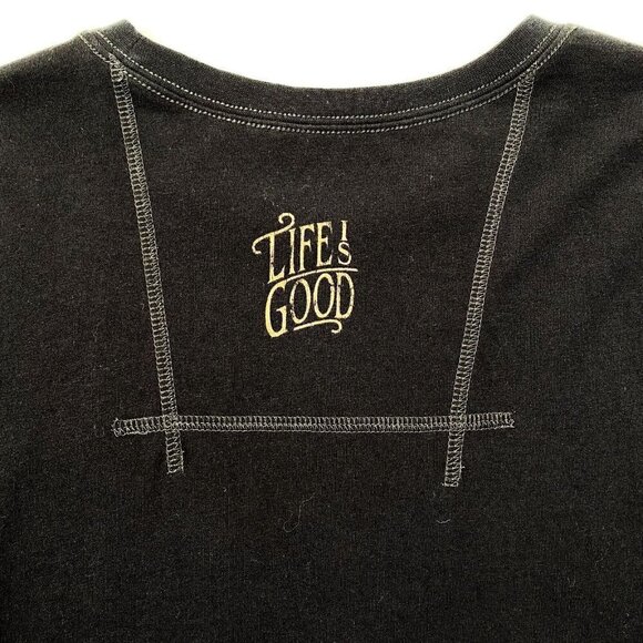 Life is Good Happy Hour T Shirt Mens size Medium Short Sleeved Black - Picture 7 of 10